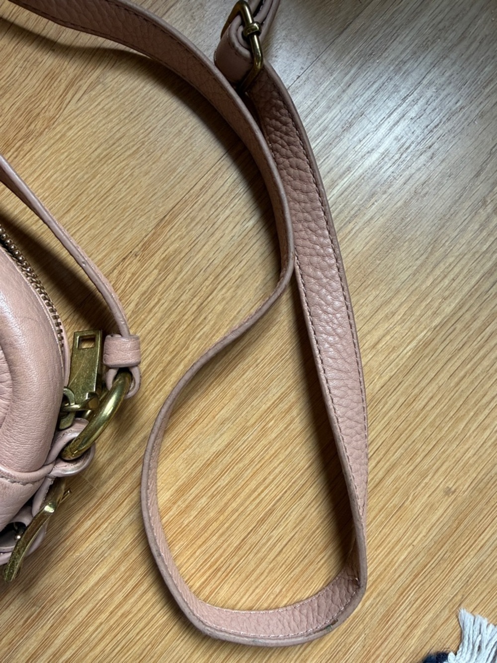 J. Crew Blush Pebbled Leather Crossbody with Gold Hardware - Picture 10 of 16